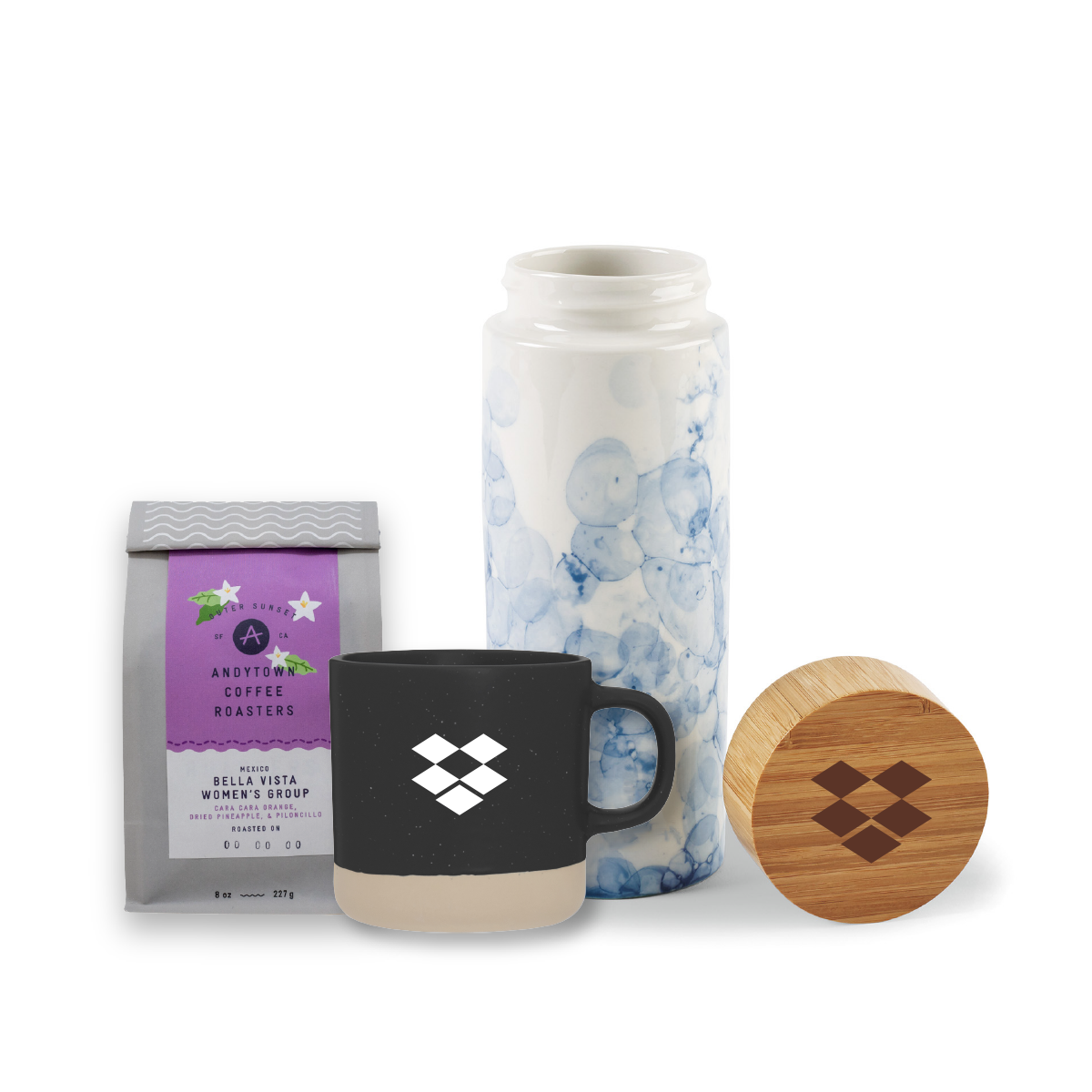 Coffee Box - Andytown Coffee + Bamboo Travel Bottle + Mug