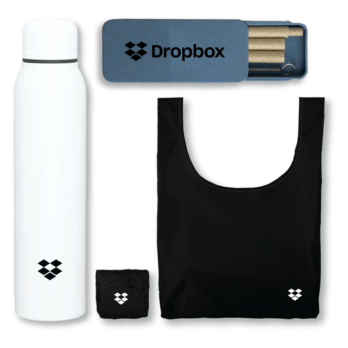 Tree Hugger Box - Reusable Tote + Wheat Straw + Reusable Water Bottle